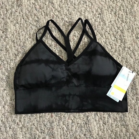 Zella Other - Zella Black and Grey Tie-Dye Seamless Sports Bra L
